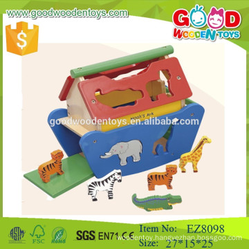 CE standard Noah's Ark wooden animal toys